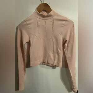 Old Navy Seamless Mock Neck Crop Top with Long Sleeves, Thumb Holes and Cut Outs